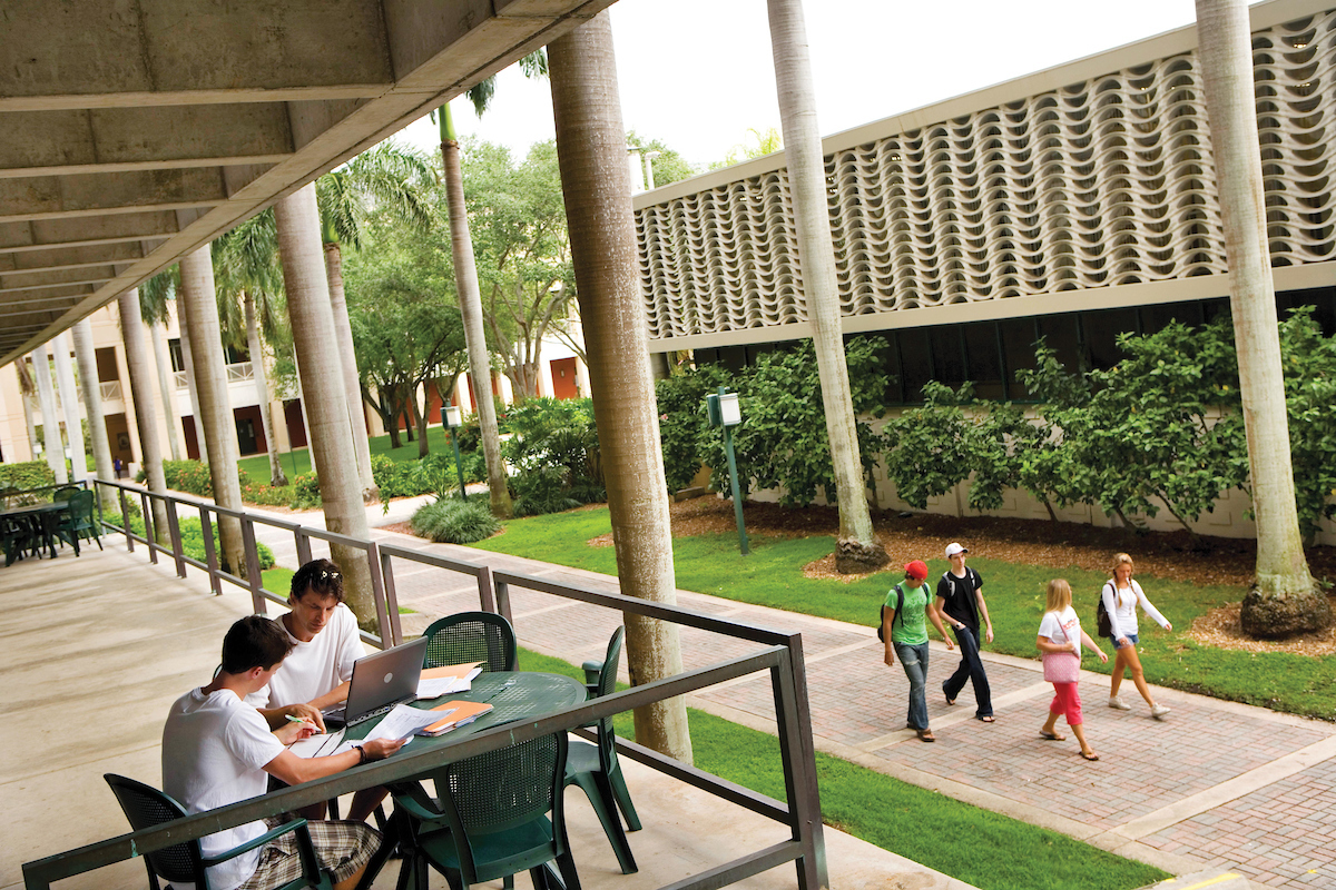 students outside Cox